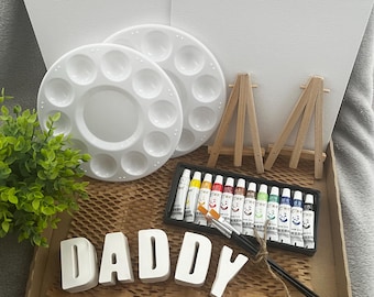 Kit de regalo para pintar y beber para 2 personas / Día del Padre / Manualidades en familia / Pinta a tu papá / Modelos de yeso