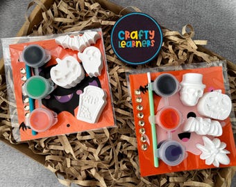 Kits de pintura para Halloween / Murciélago, fantasma, calabaza, calavera / Modelos de yeso / Recuerdos para bolsas de fiesta de Halloween / Truco o trato / Regalo espeluznante