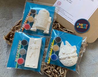 Paint Your Own Star Wars Inspired Mini Kits | Craft Sets for Kids & Adults | Plaster Models | Party Bag Favours | Pocket Money Toy | Gift