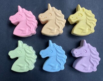 Handmade Pavement/Sidewalk Chalks x6, Unicorns