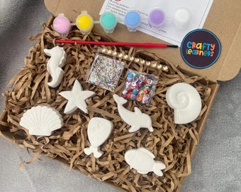 Paint Your Own Under the Sea Craft Kit | Craft Set for Kids & Adults | Plaster Models | Birthday Present Gift | Party Favours