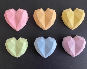 Handmade Pavement/Sidewalk Chalks x6, Hearts