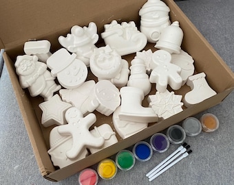 Large Paint Your Own Christmas Craft Kit | Craft Set for Kids & Adults | Plaster Models | Stocking Filler | Xmas Eve Box | Christmas Present