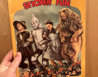 Vintage Wizard of oz stickers-new-collector cards-sticker book-1988-Dorothy-cowardly lion-wicked witch-tin man-scare crow