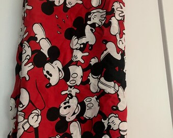 Mickey twin size flat sheet-vintage-Mickey mouse bedding-80s-Disney-bedroom-kids
