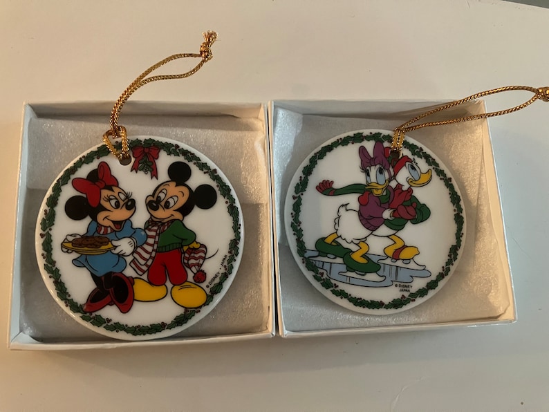 Vintage Disney Christmas Tree Ornamentsmickey and Minnie Etsy