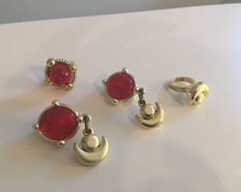 Sailor moon kids rings and clip on earrings-1992