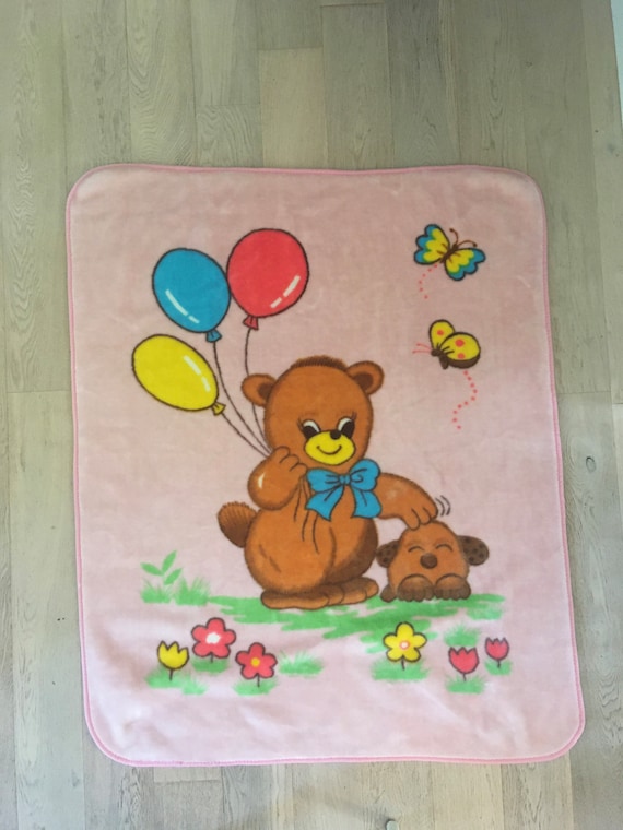 Pink bear online blanket