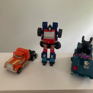 Vintage Transformers-Set of 3-80’s-go bots-auto bots-machines-cars-trucks-toy-action figures