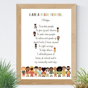 Peace Builder Promise Poster for Classrooms - Etsy