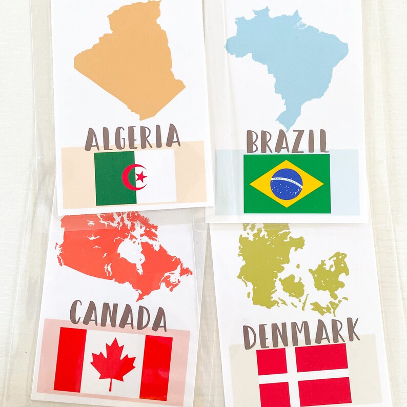 AZ Countries Around the World Printable Cards With Country Etsy