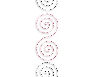 Swirl Border Single Run Edge to Edge Continuous Quilt Block Embroidery design