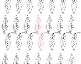 Leaf Edge to Edge Continuous Longarm Pantograph Quilt Embroidery Design