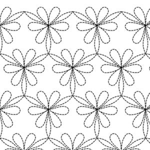 Flower Double Run Edge to Edge Continuous Quilt Block Embroidery design.