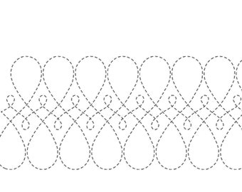 Curl Wave Swirl Border Single Run Quilt Block machineEmbroidery design