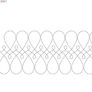 Curl Wave Swirl Border Single Run Quilt Block machineEmbroidery design