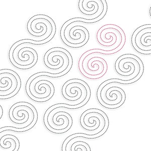 Spiral Single Run Edge to Edge Continuous Quilt Block Embroidery design