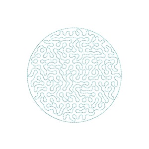 Stipple Kreis Quilt Block Stickerei Design.