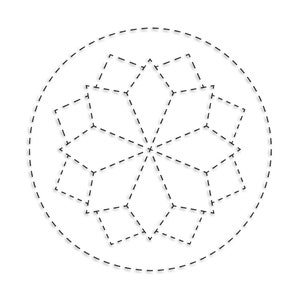 Geometric Redwork Double Run Quilt Block Embroidery design.