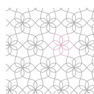 Flower Single Bloom Edge to Edge Continuous Quilt Block. Machine Embroidery Design File