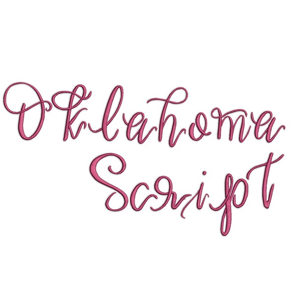 Brush Script Embroidery Font Etsy