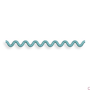 May include: A teal blue wavy line embroidery design.  The design is perfect for adding a decorative touch to any project.