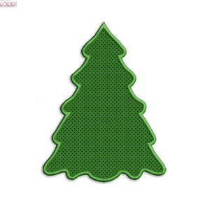 File di disegno per ricamo con albero di pino natalizio.