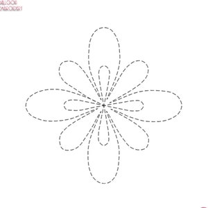 Flower Single Run Quilt Block Embroidery design.