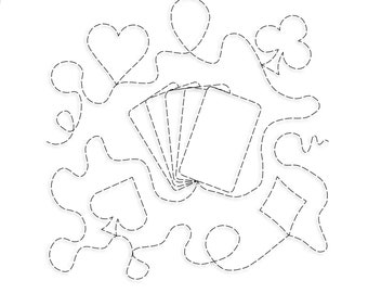 Poker Playing Card Single Run Quilt Block Embroidery Design
