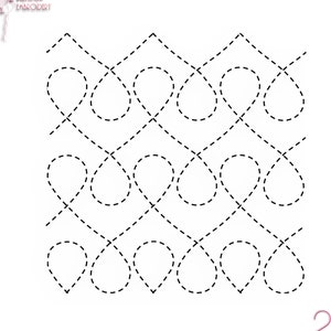 Peut inclure: Un dessin au trait noir et blanc d'un motif répétitif de formes en goutte d'eau. Le motif est composé de 21 formes en goutte d'eau. Le texte "21 tailles" est sous le motif.