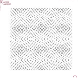 Shevron Double Run Quilt Block Embroidery design. Continuous Edge to Edge