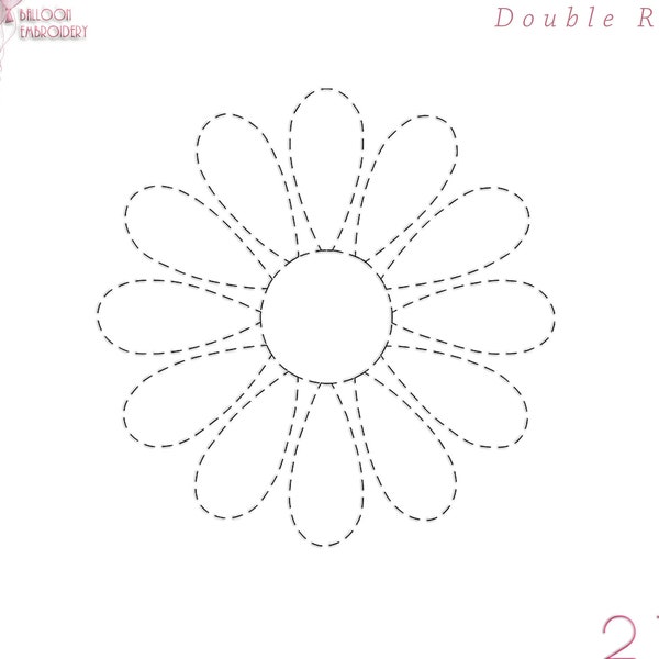 Flower Single and Double Run Quilt Block Embroidery design.