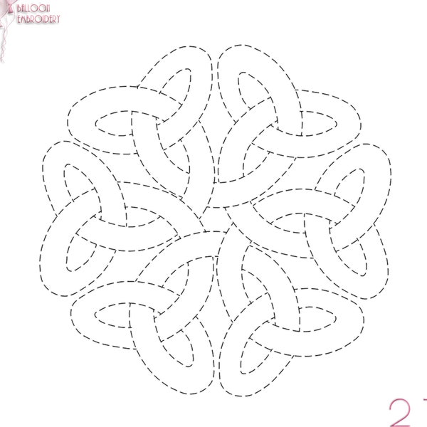 Celtic Symbol Double Run Quilt Block Machine Embroidery design file BE0179