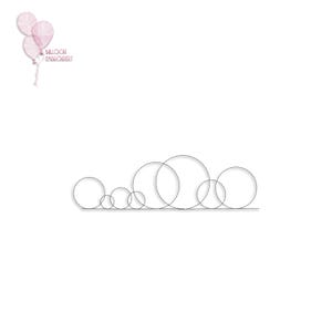 May include: A black and white line drawing of a series of overlapping circles, resembling a cloud or a group of bubbles.