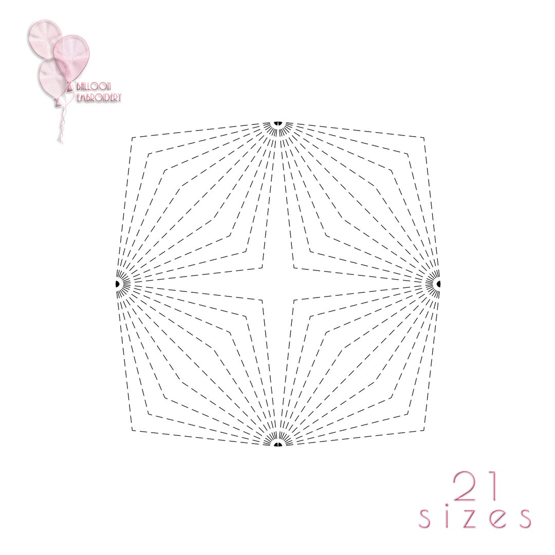 Cut Diamond Pattern Quilt Block Embroidery Design. Single Run - Etsy