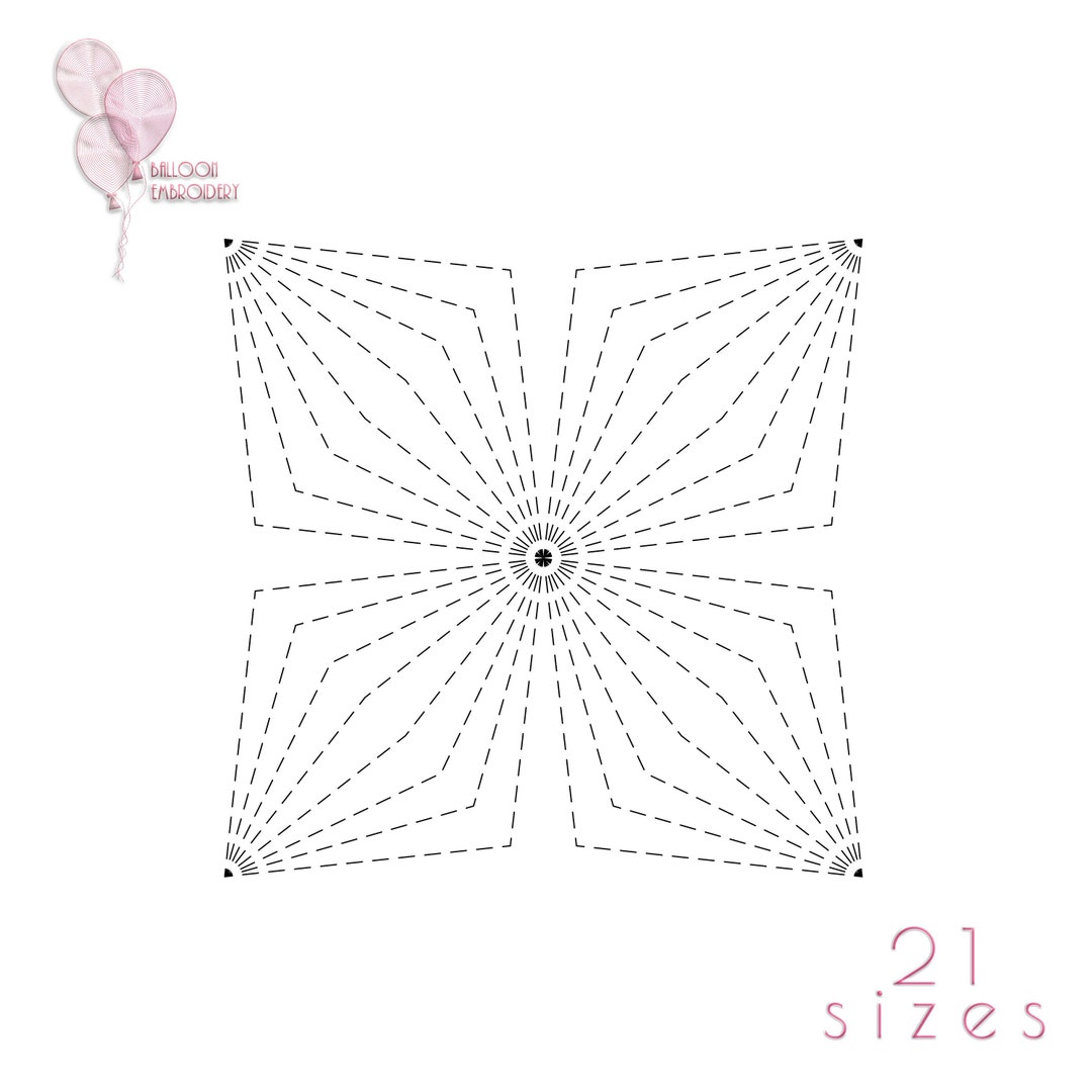 Cut Diamond Pattern Quilt Block Embroidery Design. Single Run - Etsy