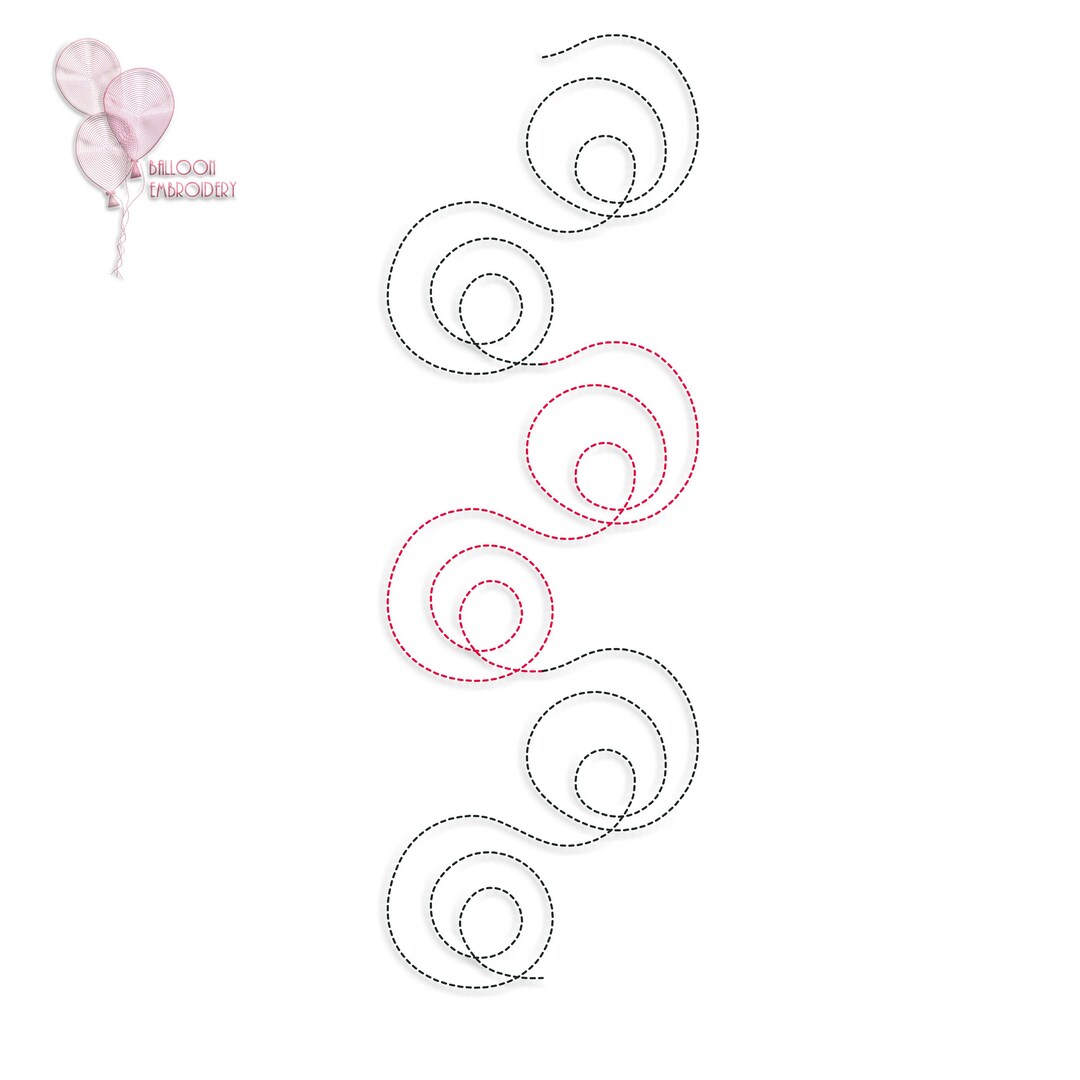 Doodle Loop Border Single Run Edge to Edge Continuous Quilt Block ...