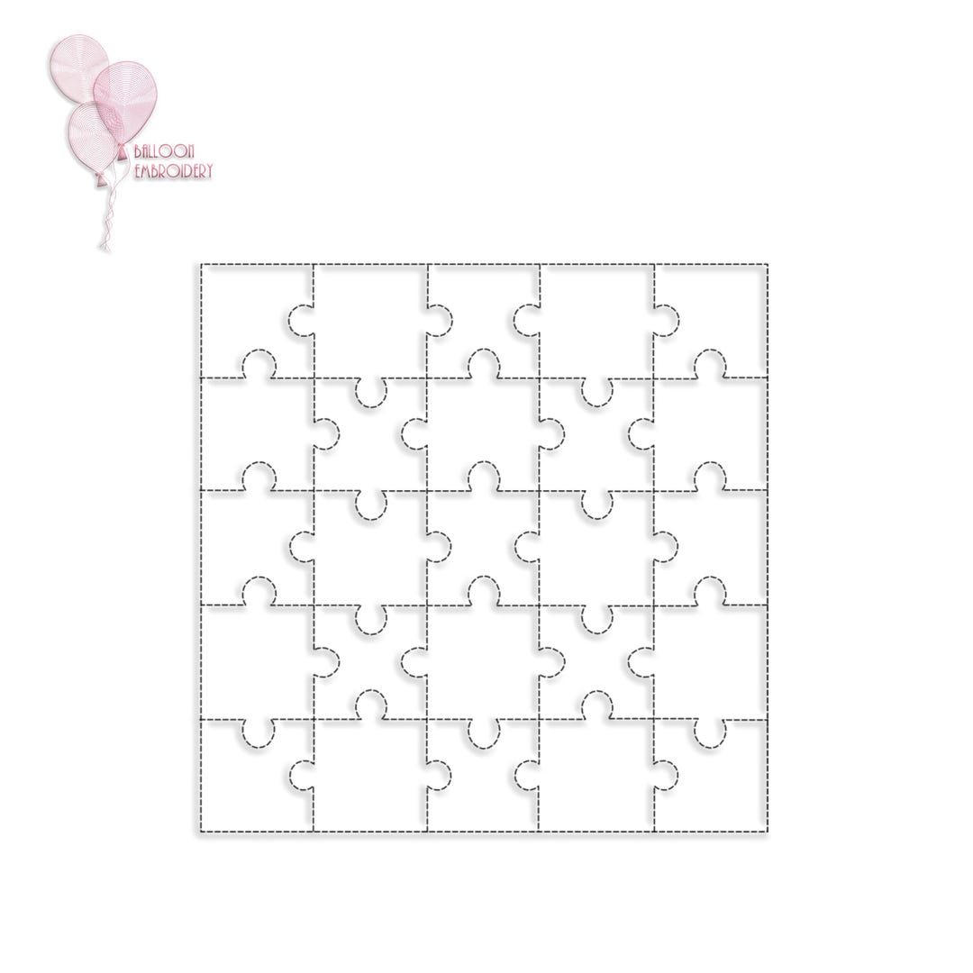 5x5 Puzzle Continuous Quilt Block Embroidery Design + PNG File for Free ...
