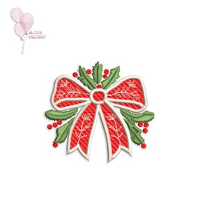 Bow Machine Embroidery Design | Christmas Decor