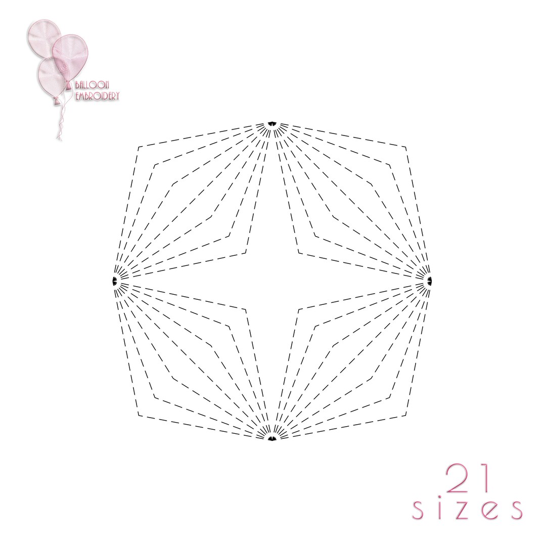 Cut Diamond Pattern Quilt Block Embroidery Design. Single Run - Etsy