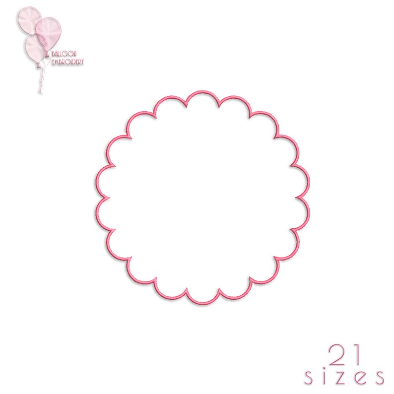 Scallop Circle Border Frame Applique Embroidery Design Files. Etsy