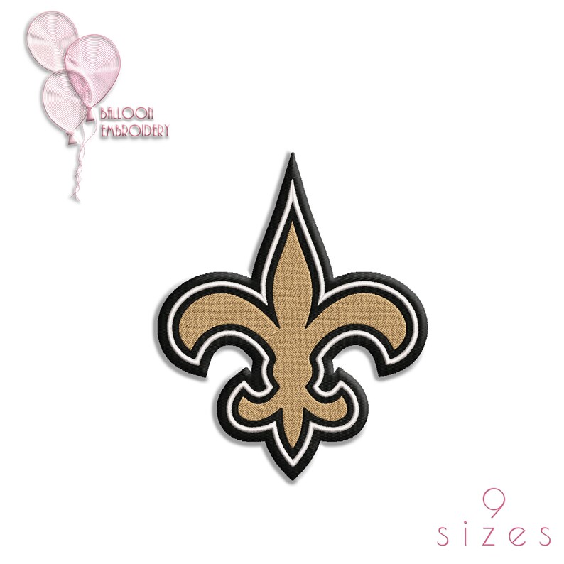 New Orleans Saints NFL Digital embroidery design file Etsy Embroidery machine saints designs orleans instant applique crochet graphics pattern accessories sports
