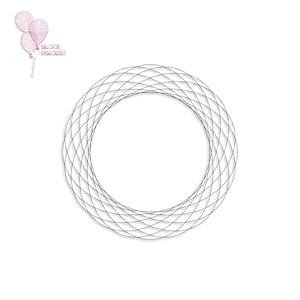 Circular Loop Single Run Continuous Machine Embroidery Quilting Block / Border + Image for Free-Motion Quilting