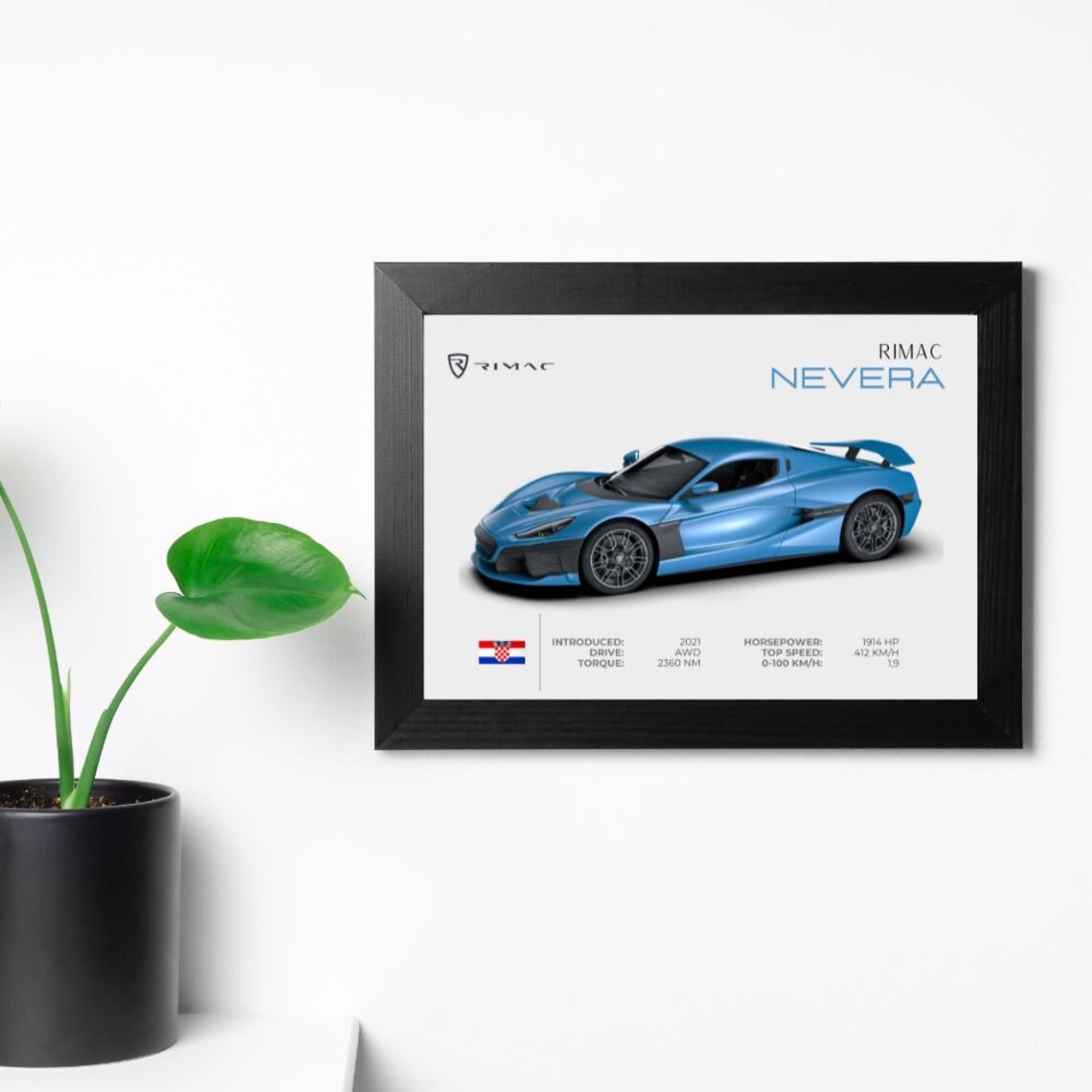 Rimac Nevera Poster | Digital Download | Printable Car Poster ...