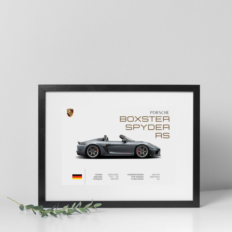 Porsche Boxster Spyder RS Poster | Digital Download | Printable Car ...