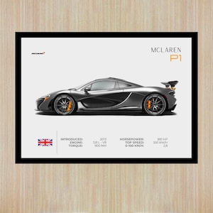 McLaren P1 Poster | Digital Download | Printable Car Poster | Poster | McLaren Poster | Car Home Deco Poster