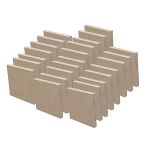 Plywood Boards Natural Wood - 25 pieces - 12 x 12 cm - Ready-to-use - Craft boards - Wooden Boards -  Blank Craft Boards