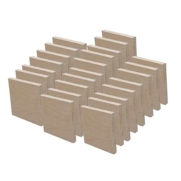 Tableros de madera contrachapada Madera natural - 25 piezas - 12 x 12 cm - Listos para usar - Tableros artesanales - Tableros de madera - Tableros artesanales en blanco