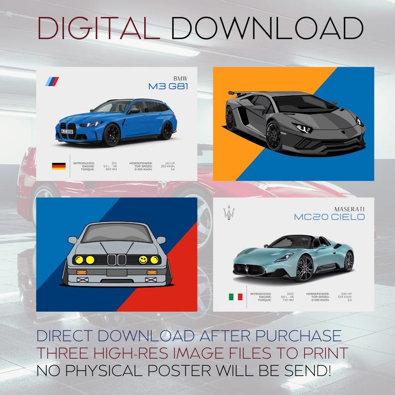BMW M3 Touring Poster | Digital Download | Printable Car Poster ...