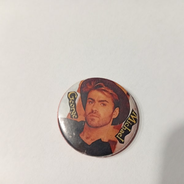 George Michael WHAM! Vintage Button Pin - 80's Metal Button Badge - George Michael Pin